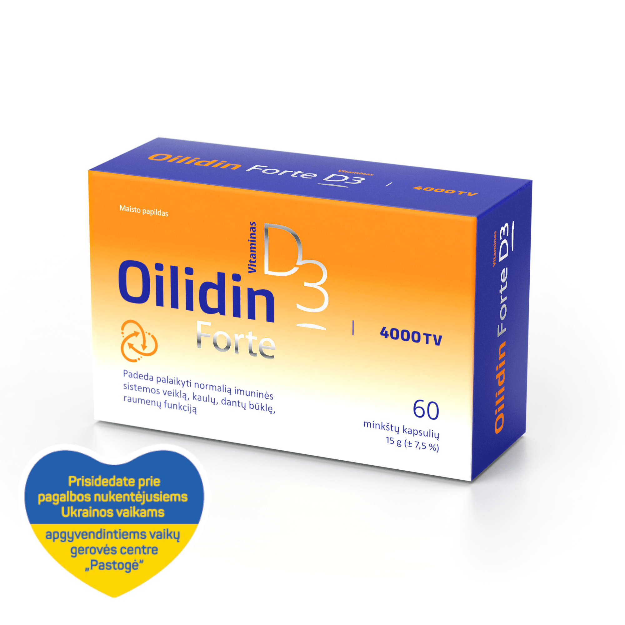 OILIDIN FORTE vitaminas D3 4000TV kapsulės N60 OILIDIN FORTE vitaminas D3 4000TV kapsulės N60