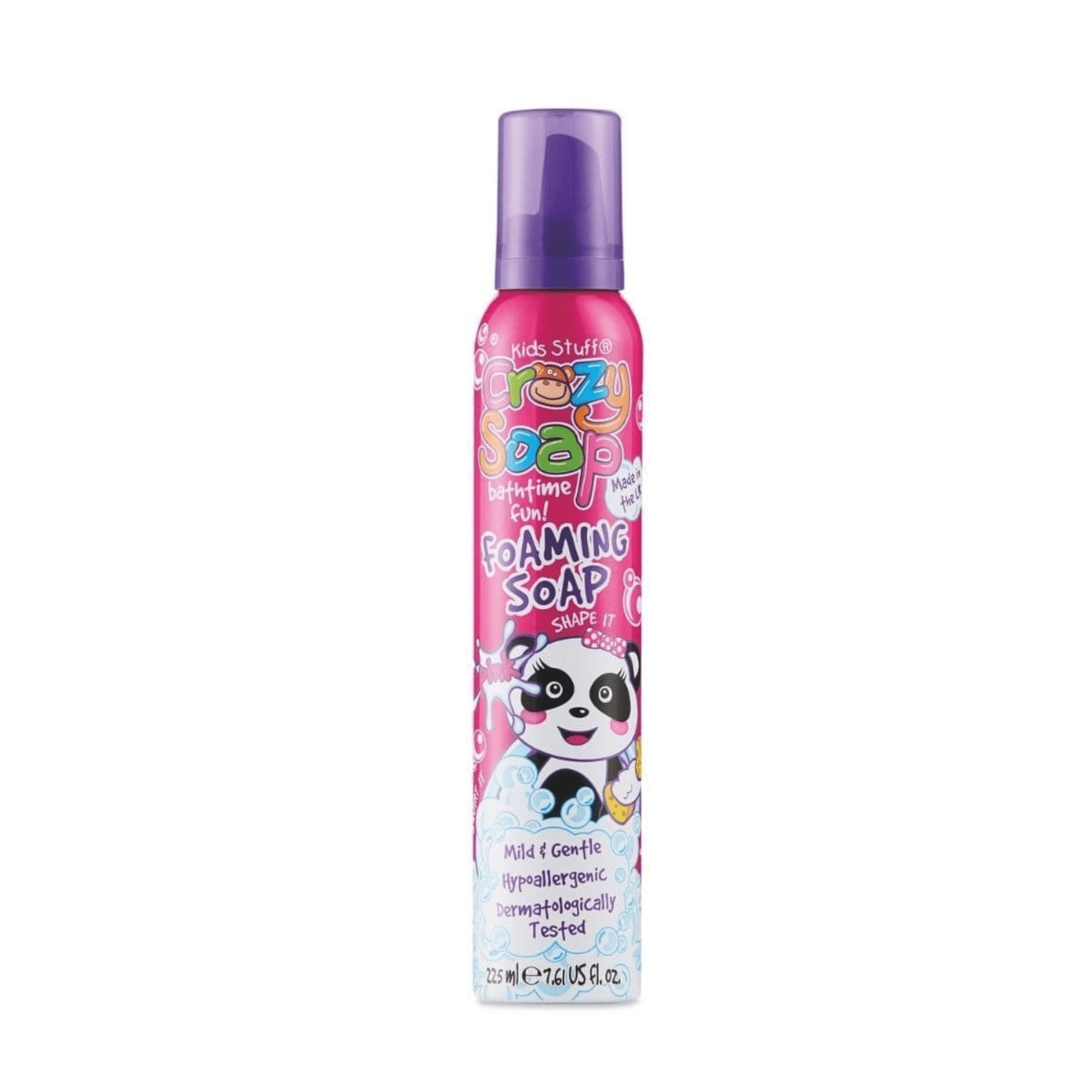 KIDS STUFF rožinės putos žaidimams vonioje CRAZY FOAM PINK SOAP 225 ml