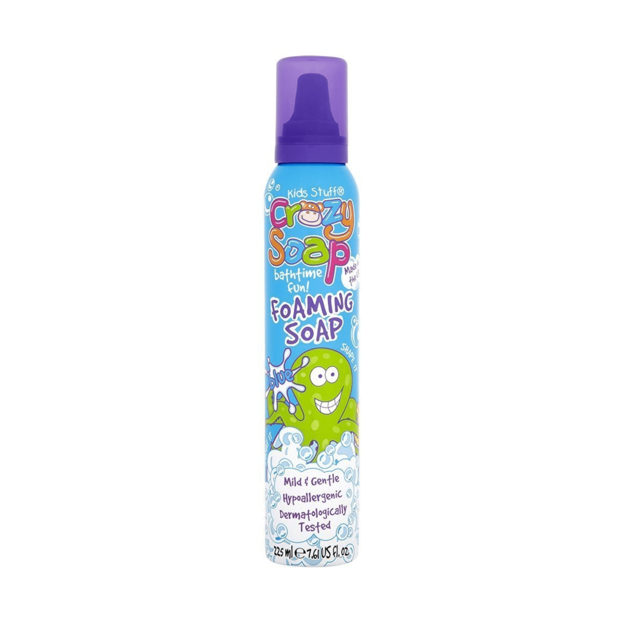 KIDS STUFF putos mėlynos žaidimams vonioje CRAZY FOAM BLUE SOAP 225 ml