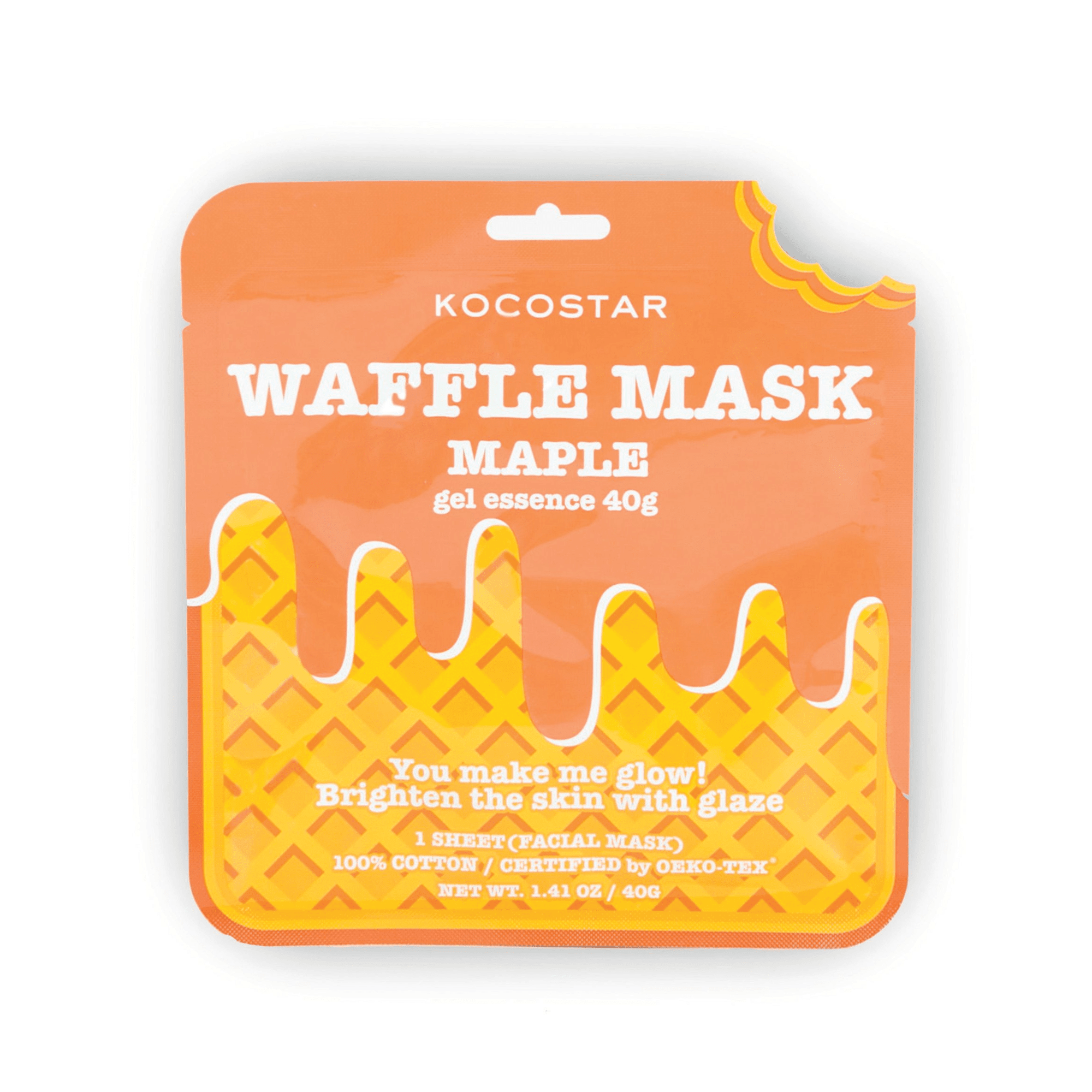 KOCOSTAR skaistinamoji lakštinė veido kaukė WAFFLE MAPLE 40 g