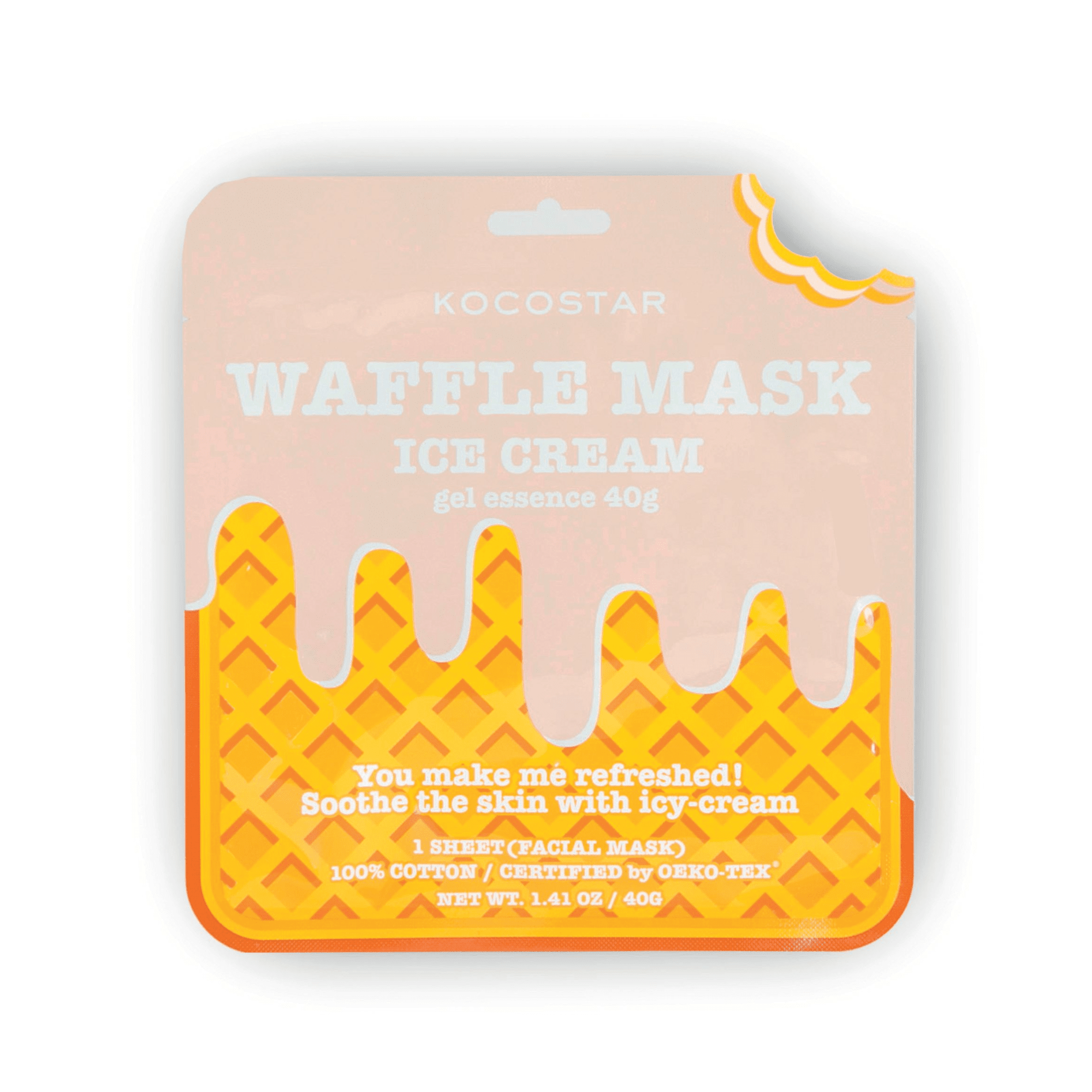 KOCOSTAR glotninanti lakštinė veido kaukė WAFFLE ICECREAM 40 g