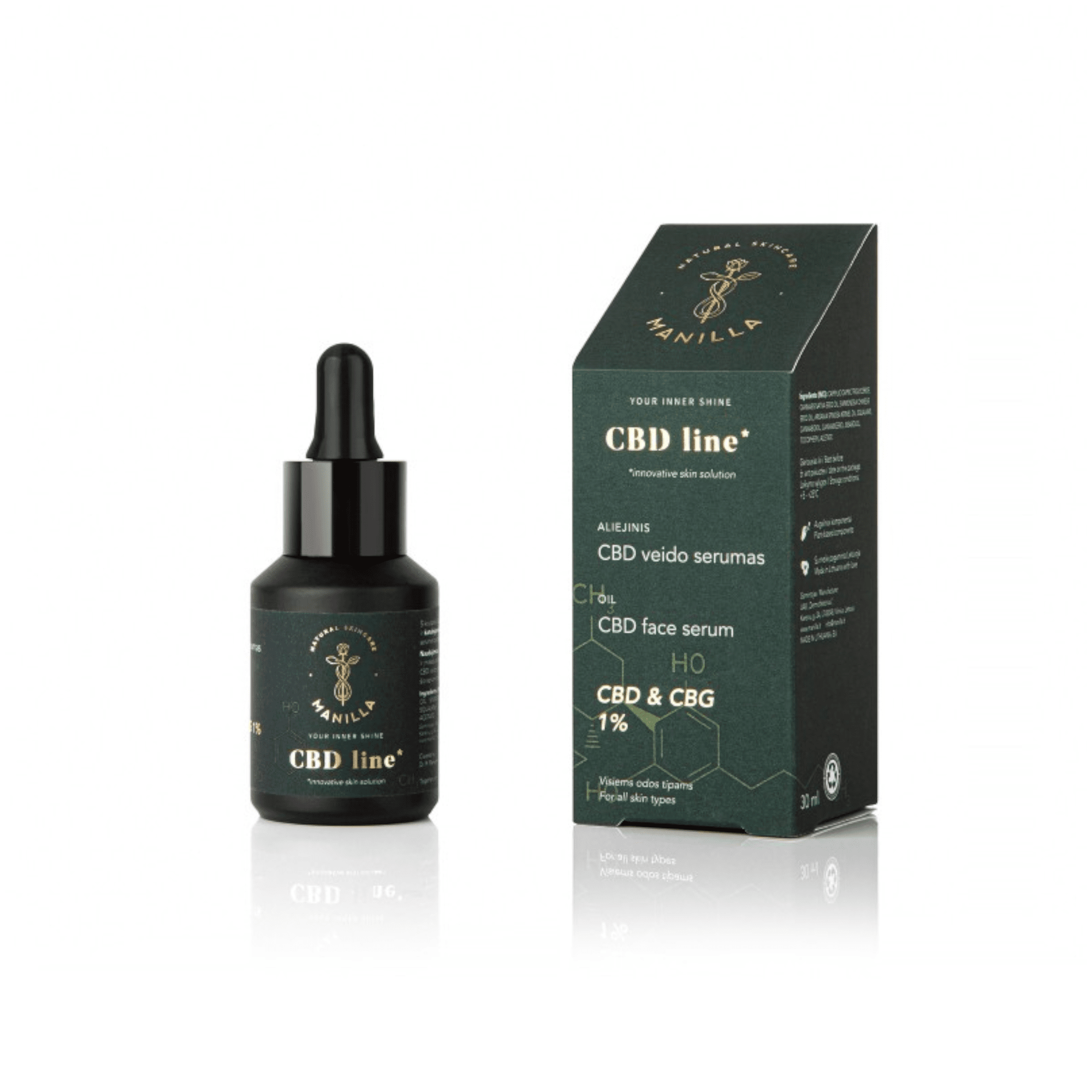 MANILLA aliejinis CBD veido serumas 30 ml