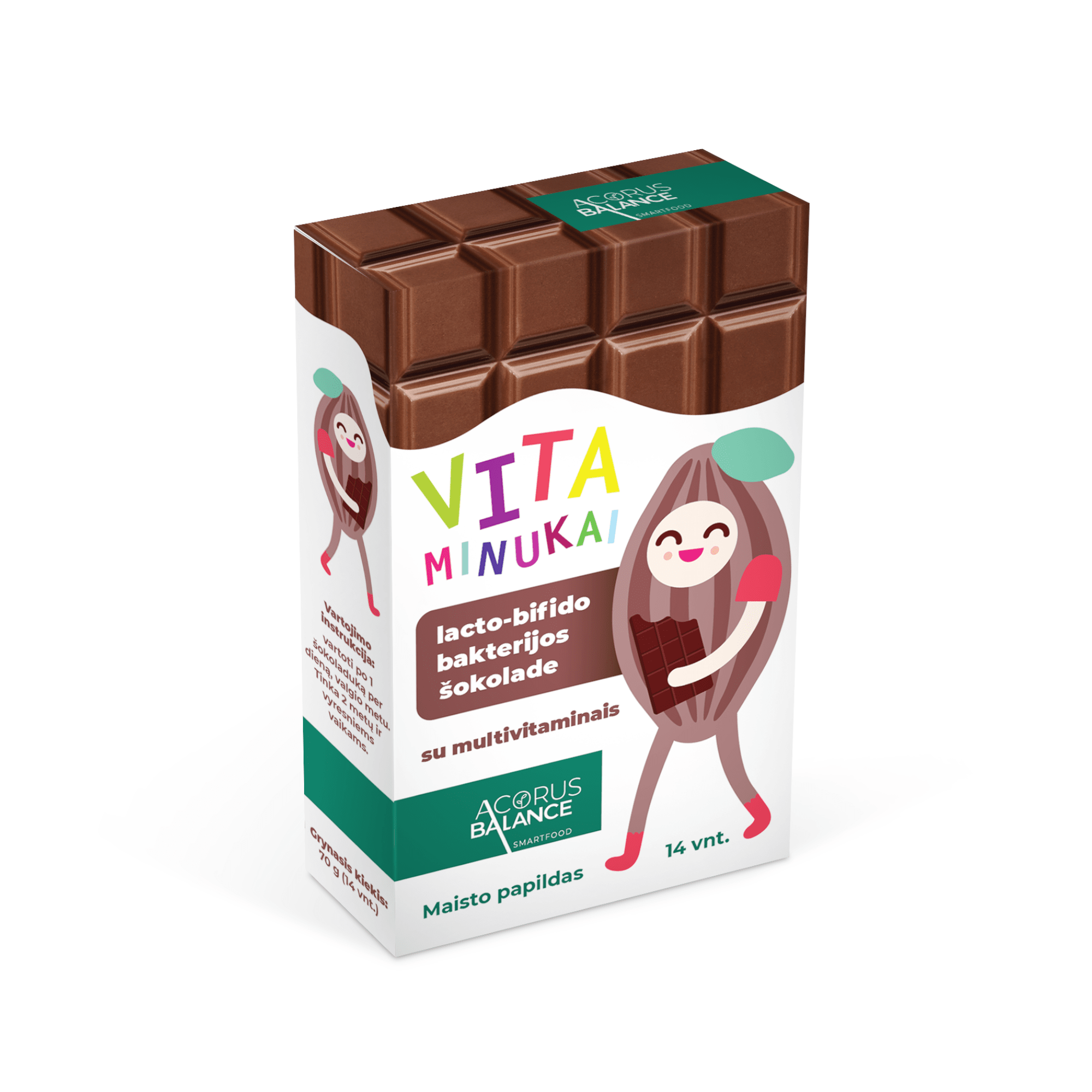 ACORUS BALANCE lacto-bifido bakterijos batonėliuose su multivitaminais 5 g, N14 ACORUS BALANCE lacto-bifido bakterijos batonėliuose su multivitaminais 5 g, N14