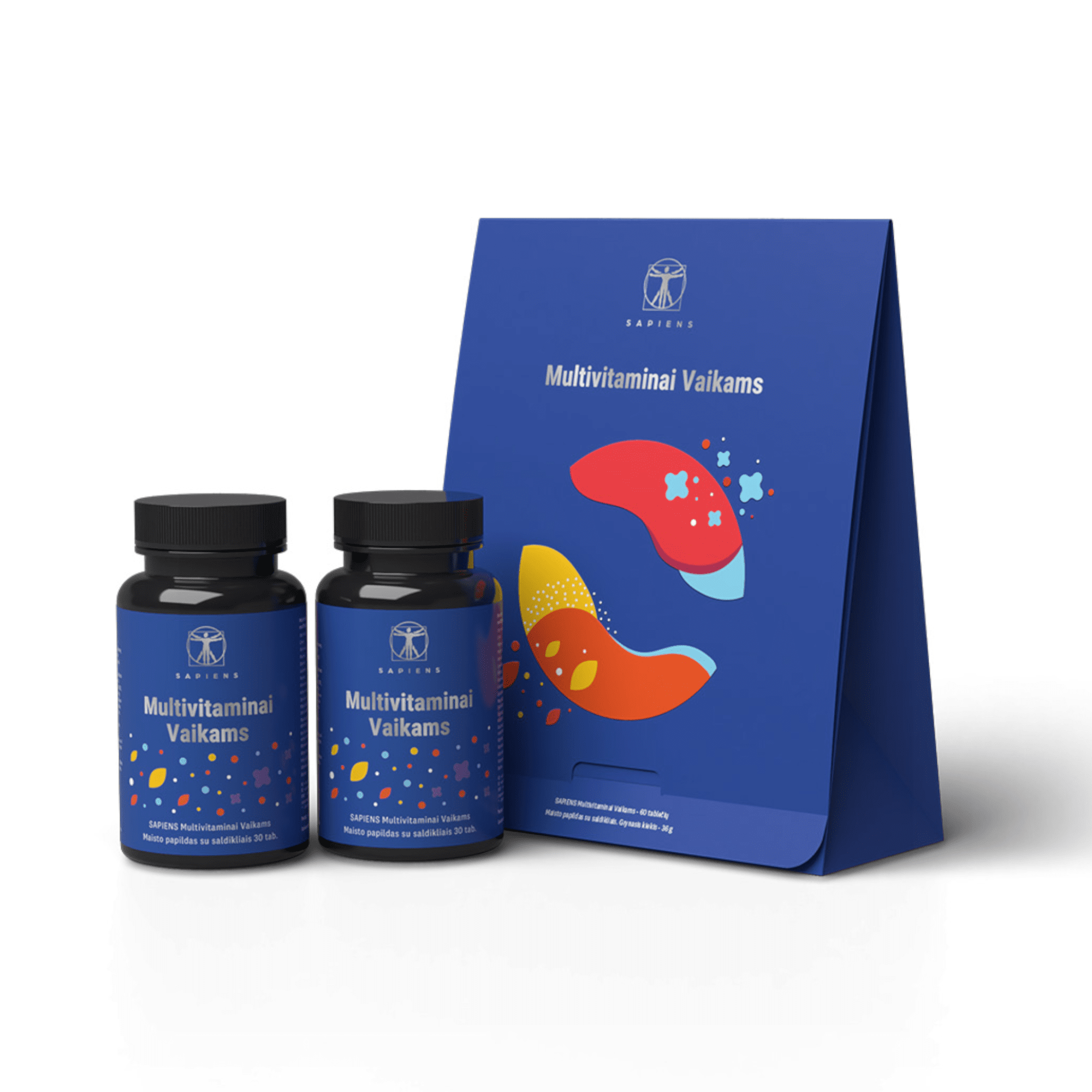 SAPIENS multivitaminai vaikams, kramtomos tabletės N60