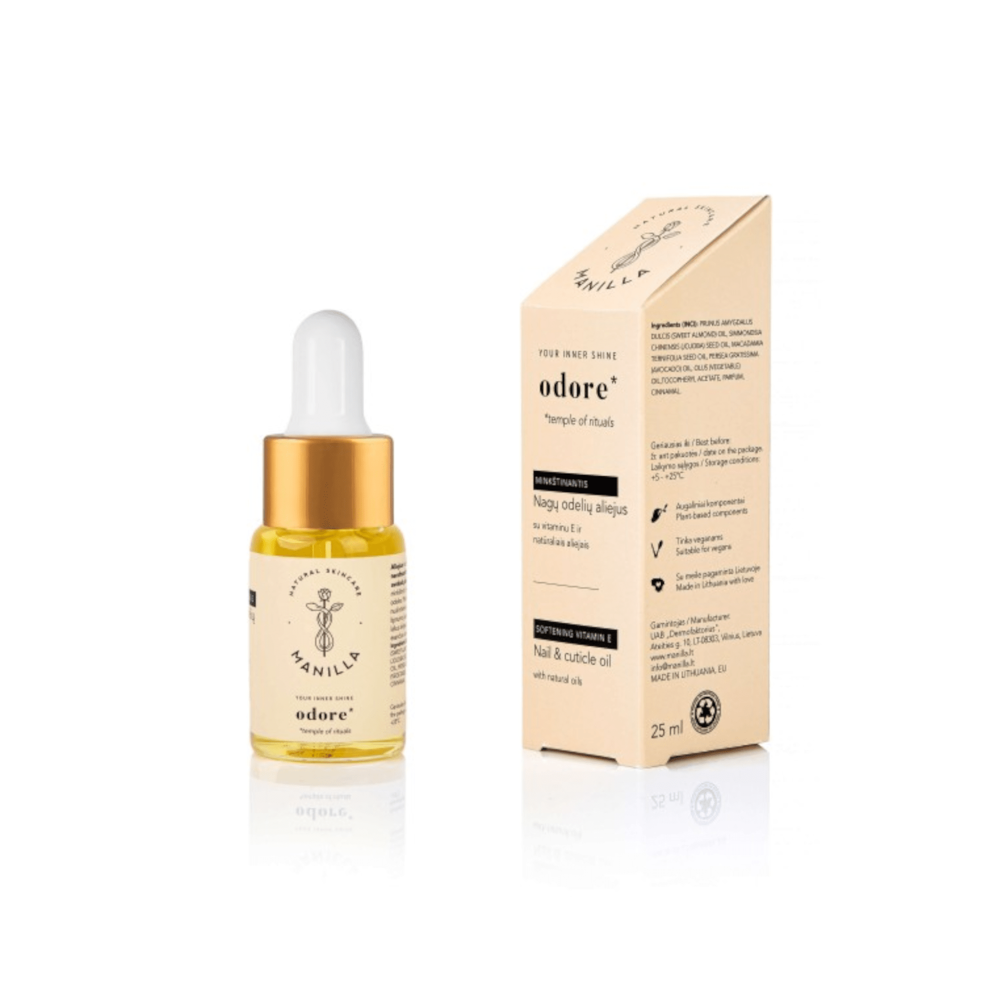 MANILLA minkštinamasis nagų odelių aliejus ODORE 25 ml
