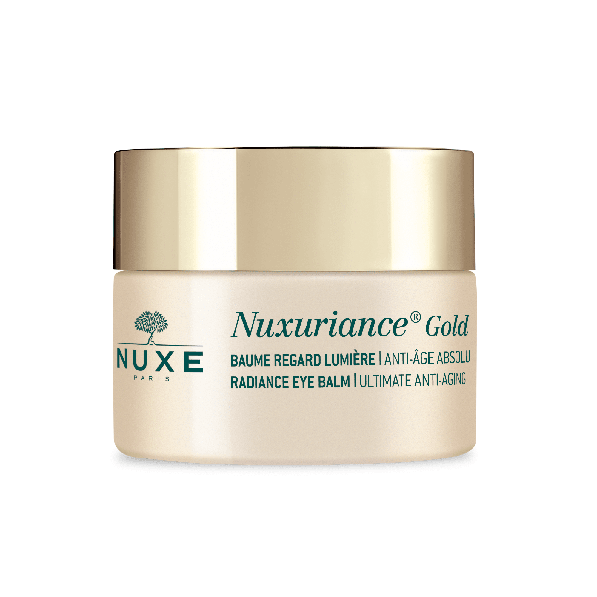 NUXE švytėjimo suteikiantis, maksimaliai nuo senėjimo saugantis paakių balzamas NUXURIANCE GOLD 15 ml