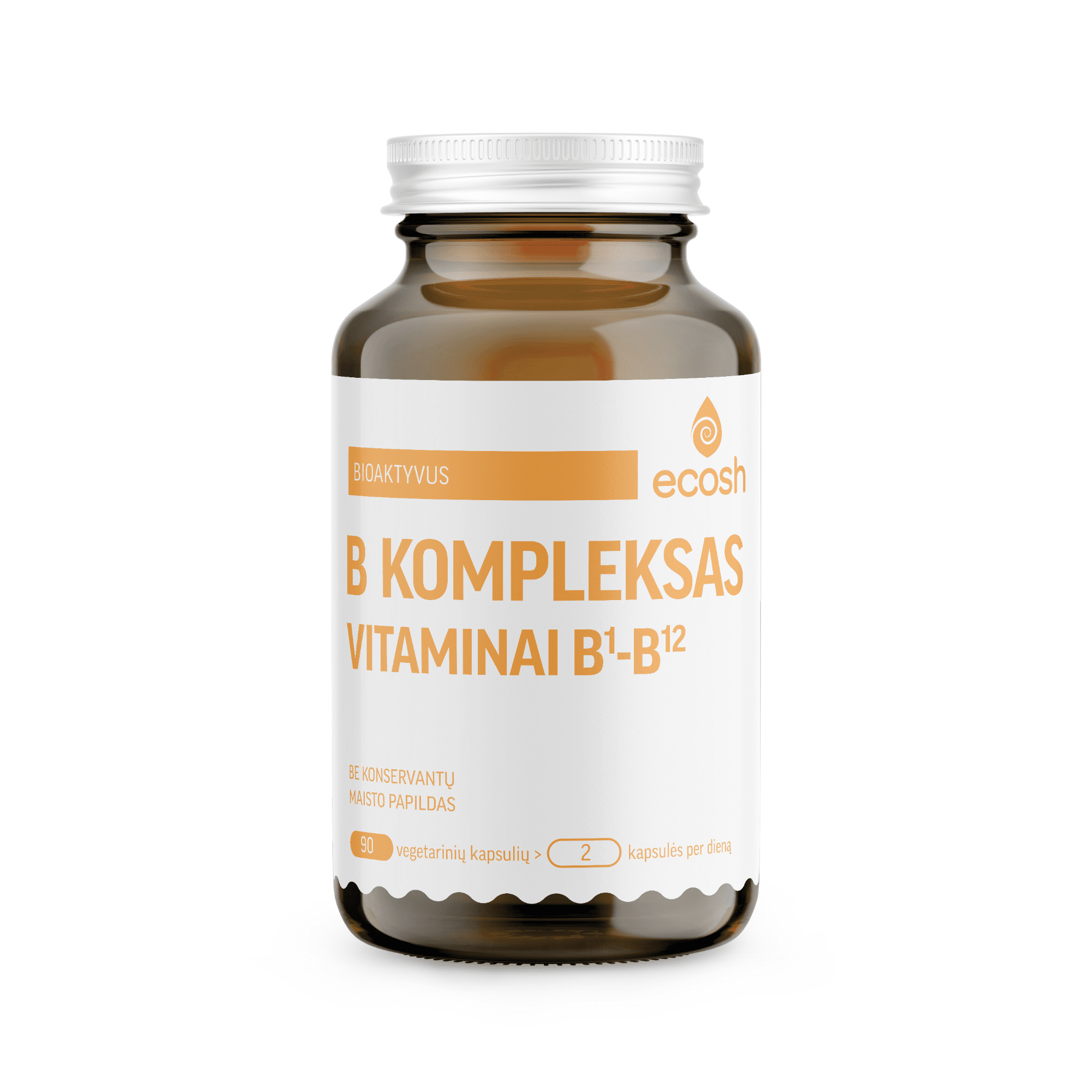 ECOSH bioaktyvus vitaminų B1-B12 kompleksas kapsulės N90