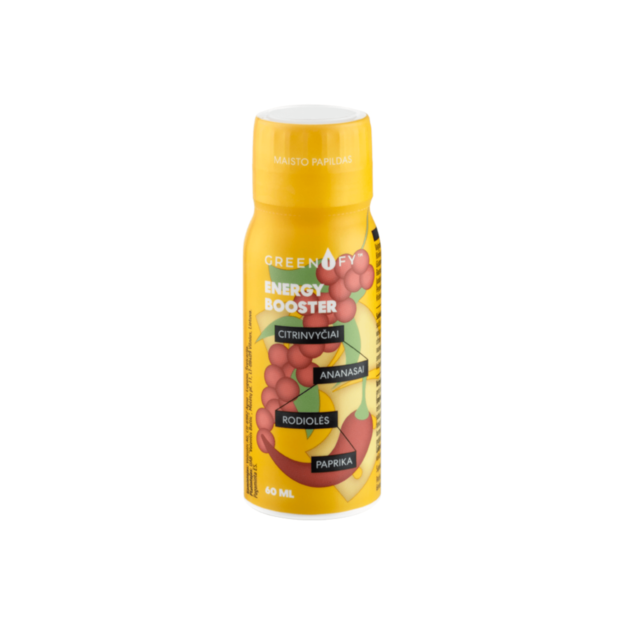 GREENIFY adaptogenai, fizinei būklei palaikyti ENERGY BOOSTER 60 ml