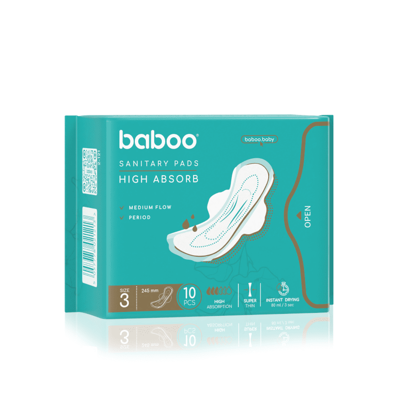 BABOO higieniniai paketai, 10 vnt, 3 dydis, 10 vnt.
