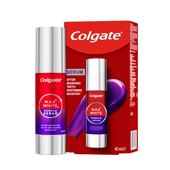 COLGATE, balinamasis dantų serumas, Max White Purple Serum, 40 ml