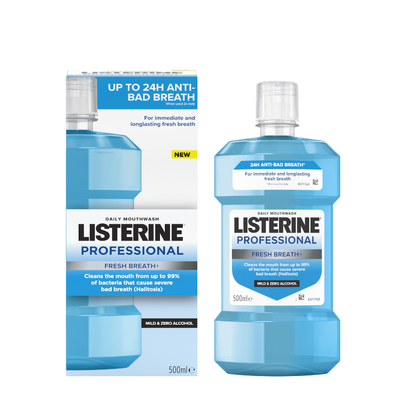 LISTERINE Professional Fresh Breath burnos skalavimo skystis,500ml, 500 ml