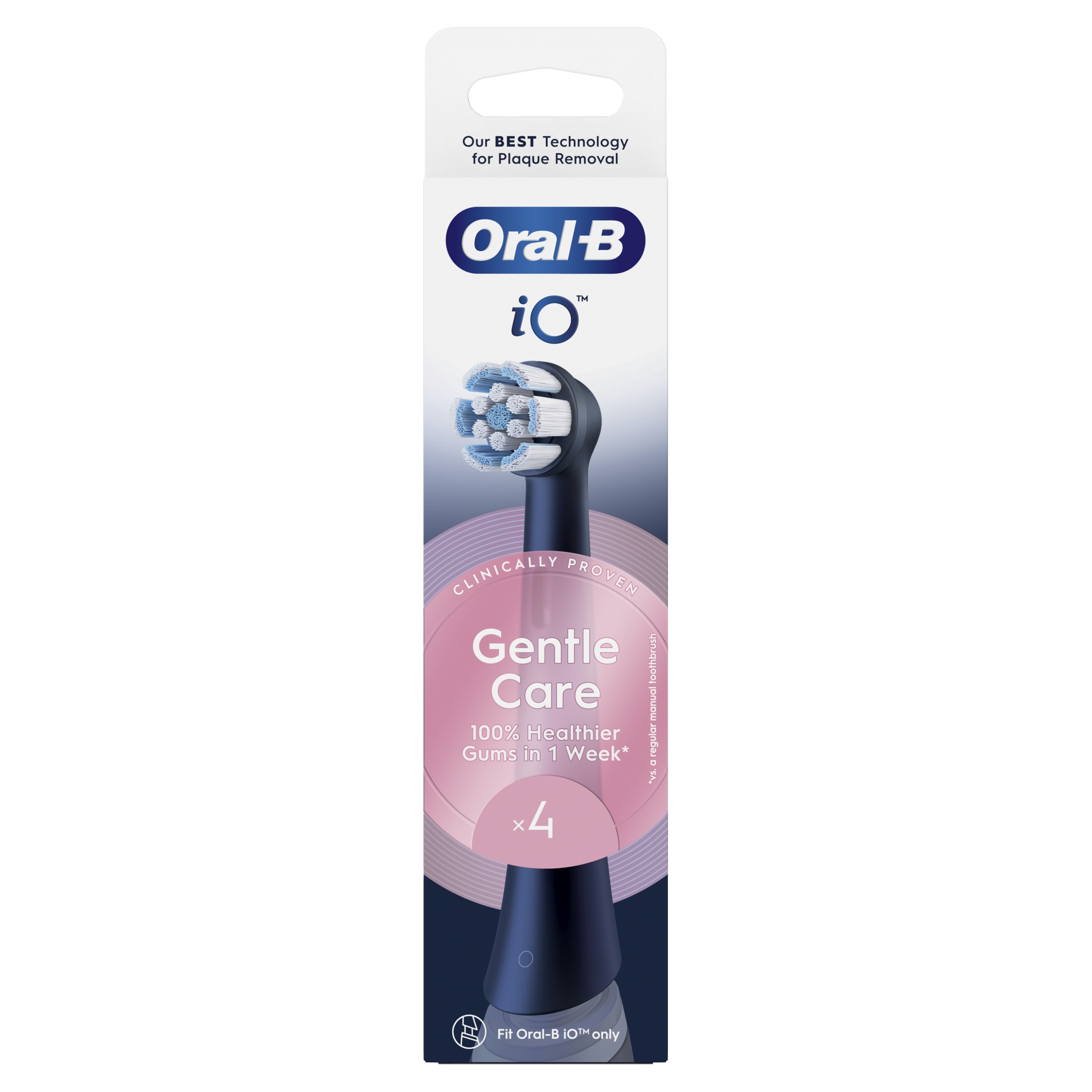 Elektrinio dantų šepetėlio galvutės ORAL-B iO Gentle Care, Black, 4 vnt.