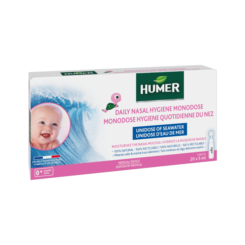 HUMER vienkartinės jūros vandens ampulės kūdikiams, 5 ml, 20 ampulių