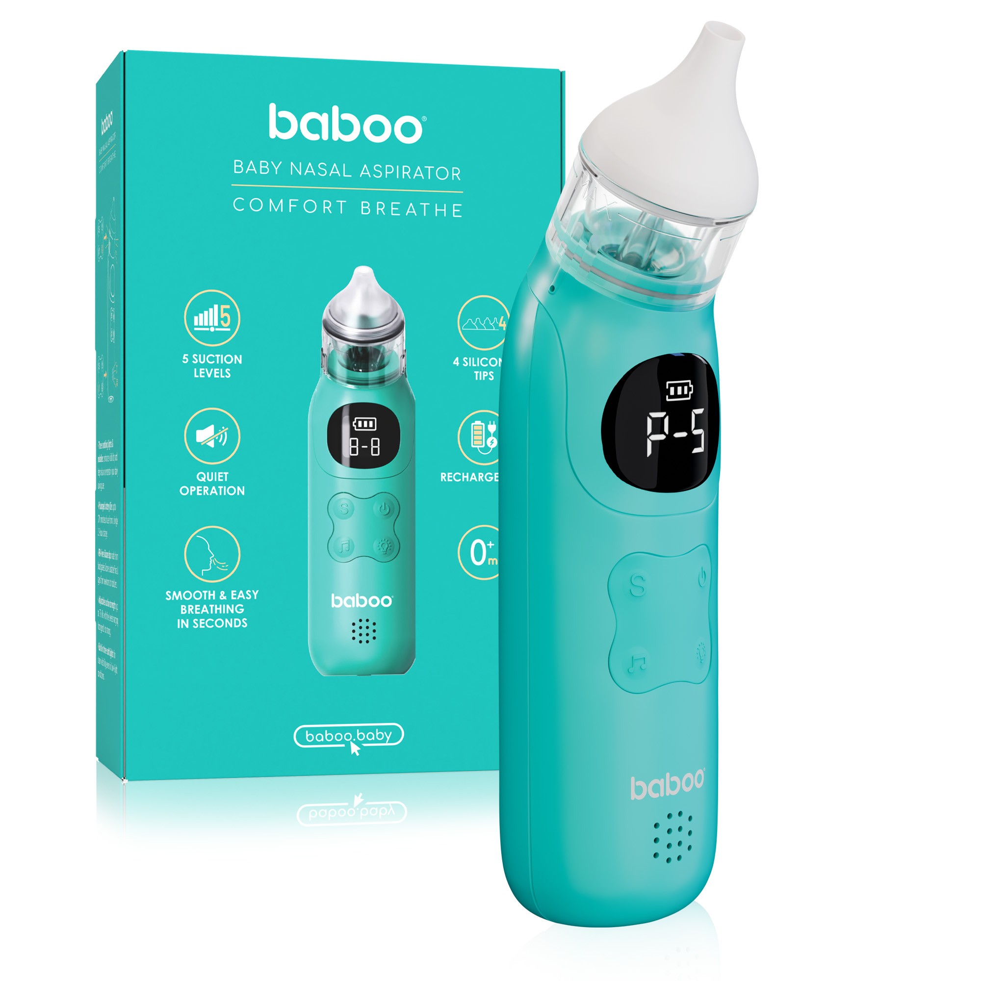 BABOO kūdikių nosies aspiratorius Comfort Breathe, 0+ mėn, 1 vnt.
